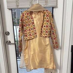 Embroidered Jacket and Dress Set